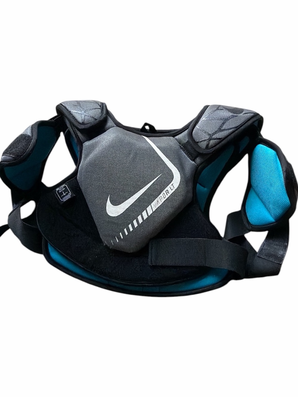 Nike Vapor LT Lacrosse Shoulder Pads Gray/Blue  Chest Protector, Youth Small